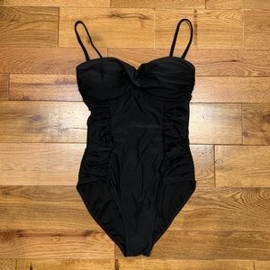 Old Navy Ruched Black Swimsuit